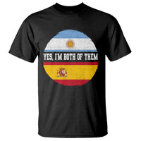 Spanish Argentinian Roots T Shirt Yes I'm Both Of Them Vintage Spain Argentina Half Flag