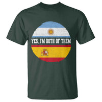 Spanish Argentinian Roots T Shirt Yes I'm Both Of Them Vintage Spain Argentina Half Flag