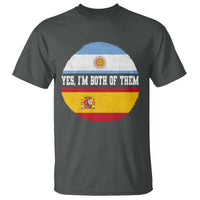 Spanish Argentinian Roots T Shirt Yes I'm Both Of Them Vintage Spain Argentina Half Flag