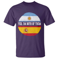 Spanish Argentinian Roots T Shirt Yes I'm Both Of Them Vintage Spain Argentina Half Flag