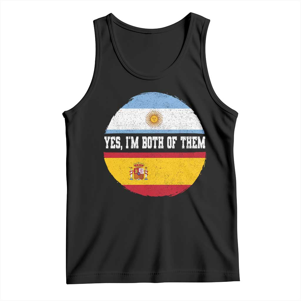 Spanish Argentinian Roots Tank Top Yes I'm Both Of Them Vintage Spain Argentina Half Flag