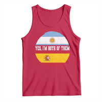 Spanish Argentinian Roots Tank Top Yes I'm Both Of Them Vintage Spain Argentina Half Flag