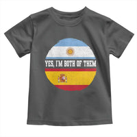Spanish Argentinian Roots Toddler T Shirt Yes I'm Both Of Them Vintage Spain Argentina Half Flag