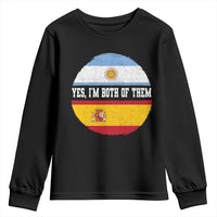 Spanish Argentinian Roots Youth Sweatshirt Yes I'm Both Of Them Vintage Spain Argentina Half Flag