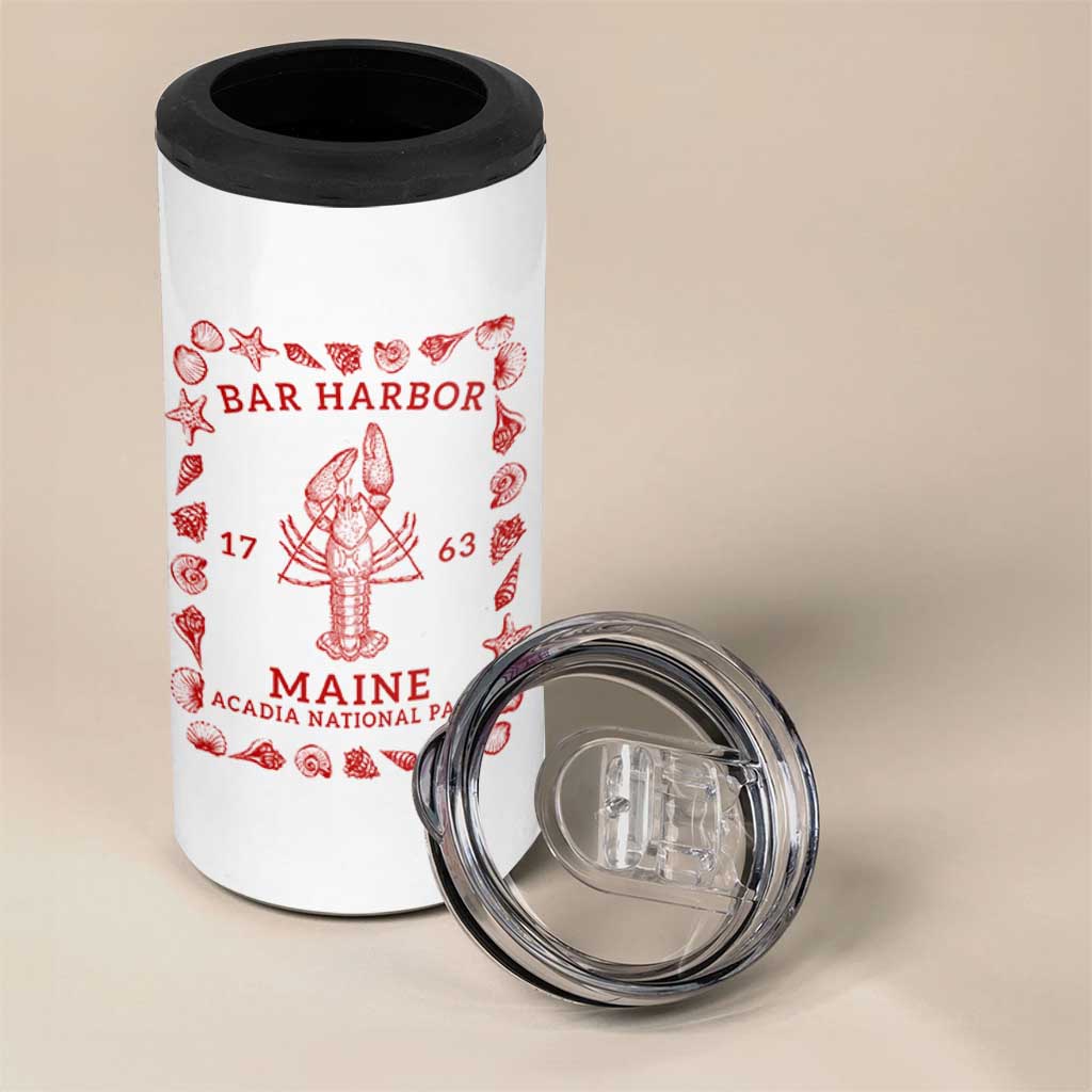 Bar Harbor Maine Lobster Acadia National Park 1763 4 in 1 Can Cooler Tumbler