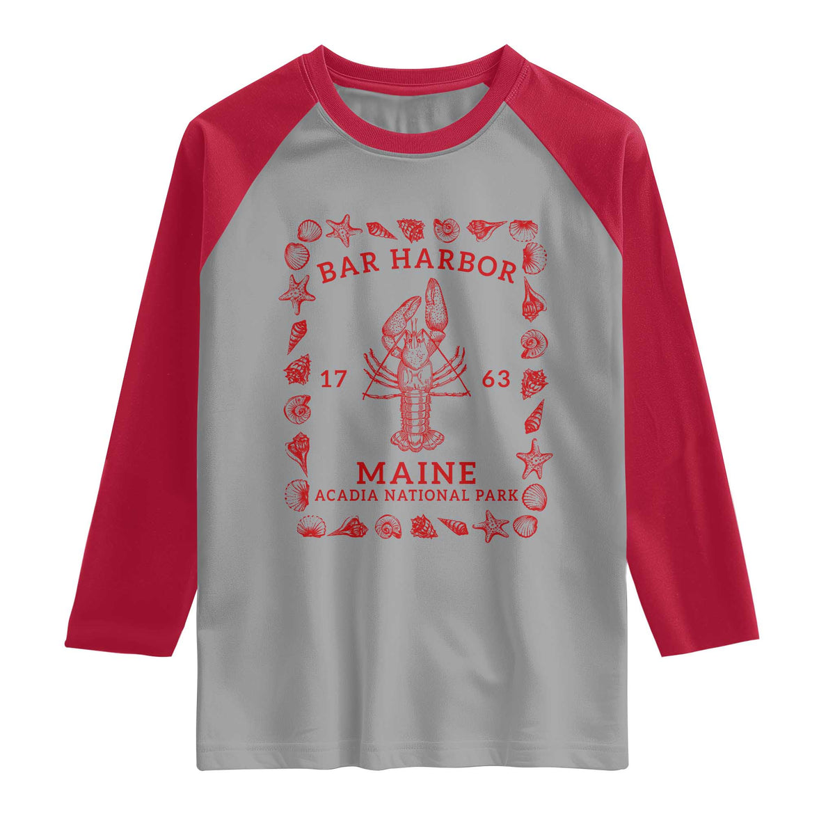 Bar Harbor Maine Lobster Acadia National Park 1763 Raglan Shirt