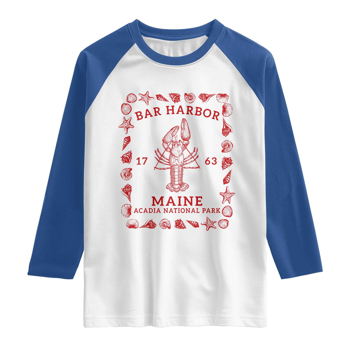 Bar Harbor Maine Lobster Acadia National Park 1763 Raglan Shirt