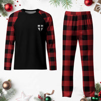Teutonic Order Flag Cross Knight Insignia Arms Shield Plaid Pajama Set