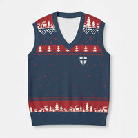 Teutonic Order Flag Cross Knight Insignia Arms Shield V-Neck Knit Sweater Vest