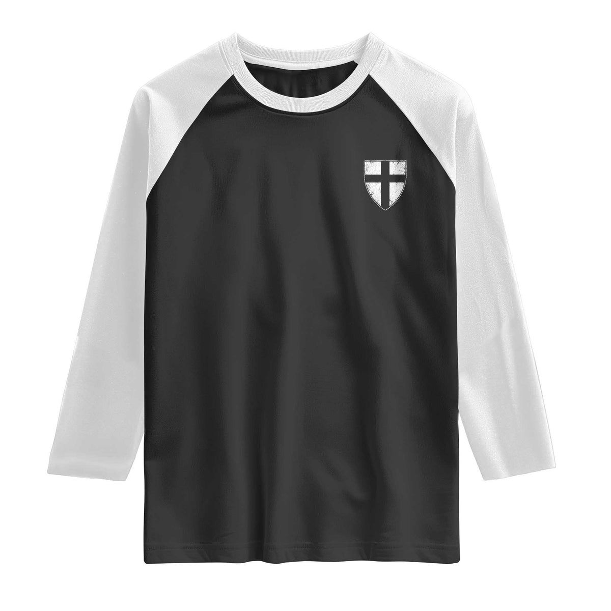 Teutonic Order Flag Cross Knight Insignia Arms Shield Raglan Shirt