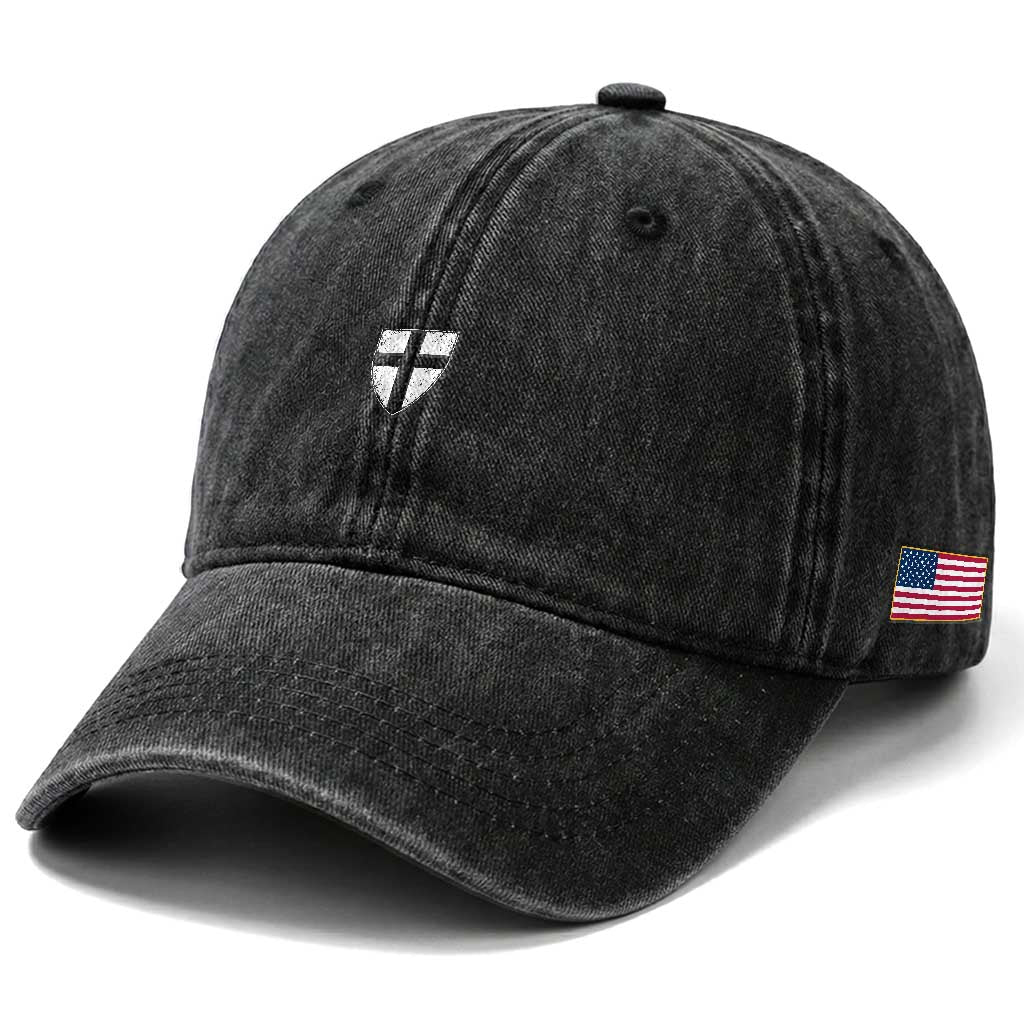 Teutonic Order Flag Cross Knight Insignia Arms Shield Washed Cotton Baseball Cap