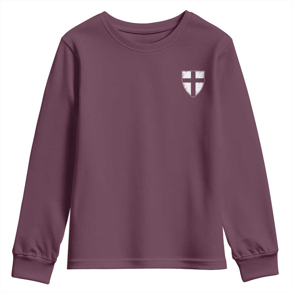 Teutonic Order Flag Cross Knight Insignia Arms Shield Youth Sweatshirt