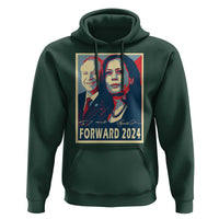 Harris Walz Hoodie Forward 2024 Not Going Back Signature Portraits - Wonder Print Shop