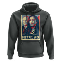 Harris Walz Hoodie Forward 2024 Not Going Back Signature Portraits - Wonder Print Shop