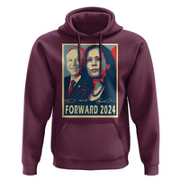 Harris Walz Hoodie Forward 2024 Not Going Back Signature Portraits - Wonder Print Shop