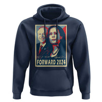 Harris Walz Hoodie Forward 2024 Not Going Back Signature Portraits - Wonder Print Shop