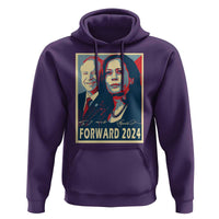 Harris Walz Hoodie Forward 2024 Not Going Back Signature Portraits - Wonder Print Shop
