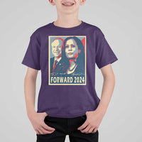 Harris Walz T Shirt For Kid Forward 2024 Not Going Back Signature Portraits - Wonder Print Shop