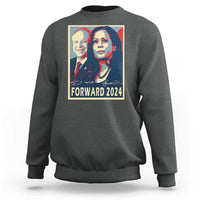 Harris Walz Sweatshirt Forward 2024 Not Going Back Signature Portraits - Wonder Print Shop