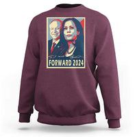 Harris Walz Sweatshirt Forward 2024 Not Going Back Signature Portraits - Wonder Print Shop