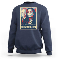 Harris Walz Sweatshirt Forward 2024 Not Going Back Signature Portraits - Wonder Print Shop
