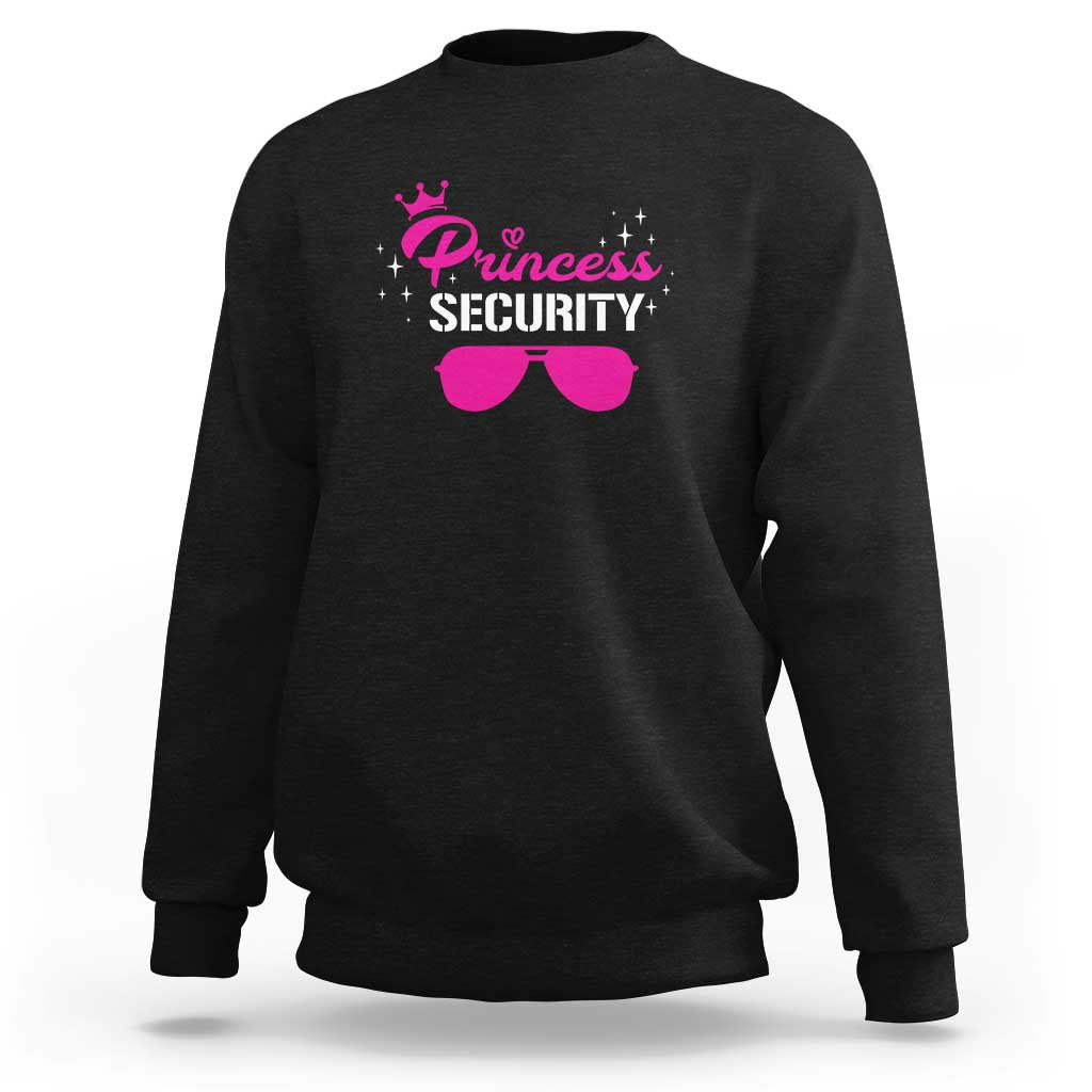 Halloween Dad Mom Sweatshirt Princess Security Pink Glasses Crown Star - Wonder Print Shop