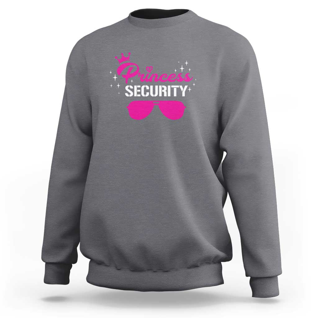 Halloween Dad Mom Sweatshirt Princess Security Pink Glasses Crown Star - Wonder Print Shop