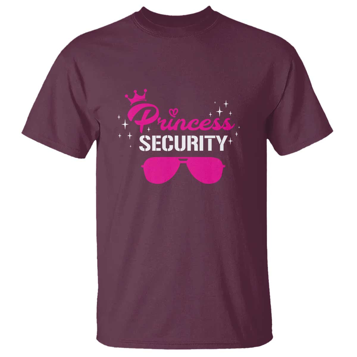 Halloween Dad Mom T Shirt Princess Security Pink Glasses Crown Star - Wonder Print Shop