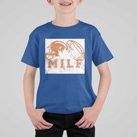 Funny American Football T Shirt For Kid MILF Man I Love Footbal Maple Leaf Vintage Footbal Helmet - Wonder Print Shop