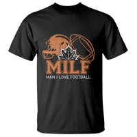 Funny American Football T Shirt MILF Man I Love Footbal Maple Leaf Vintage Footbal Helmet TS11