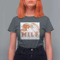 Funny American Football T Shirt For Women MILF Man I Love Footbal Maple Leaf Vintage Footbal Helmet - Wonder Print Shop