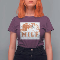 Funny American Football T Shirt For Women MILF Man I Love Footbal Maple Leaf Vintage Footbal Helmet - Wonder Print Shop