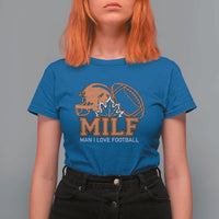 Funny American Football T Shirt For Women MILF Man I Love Footbal Maple Leaf Vintage Footbal Helmet TS11