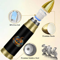 Halloween Blue Denim Patchwork Spooky Pumpkin Bullet Tumbler - Wonder Print Shop