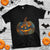 Halloween Blue Denim Patchwork Spooky Pumpkin T Shirt - Wonder Print Shop