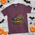Halloween Blue Denim Patchwork Spooky Pumpkin T Shirt - Wonder Print Shop