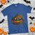 Halloween Blue Denim Patchwork Spooky Pumpkin T Shirt - Wonder Print Shop