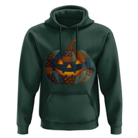 Halloween Blue Denim Patchwork Spooky Pumpkin Hoodie - Wonder Print Shop