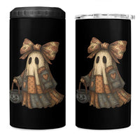 Halloween Vintage Denim Patchwork Spooky Ghost Coquette 4 in 1 Can Cooler Tumbler - Wonder Print Shop
