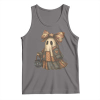 Halloween Vintage Denim Patchwork Spooky Ghost Coquette Tank Top - Wonder Print Shop