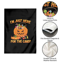 Funny Halloween Garden Flag I'm Just here For The Candy Pumpkin Candy Trick Or Treat - Wonder Print Shop