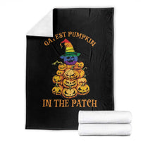 Funny Halloween LGBT Throw Blanket Gayest Pumpkin In The Patch Rainbow Flag - Wonder Print Shop