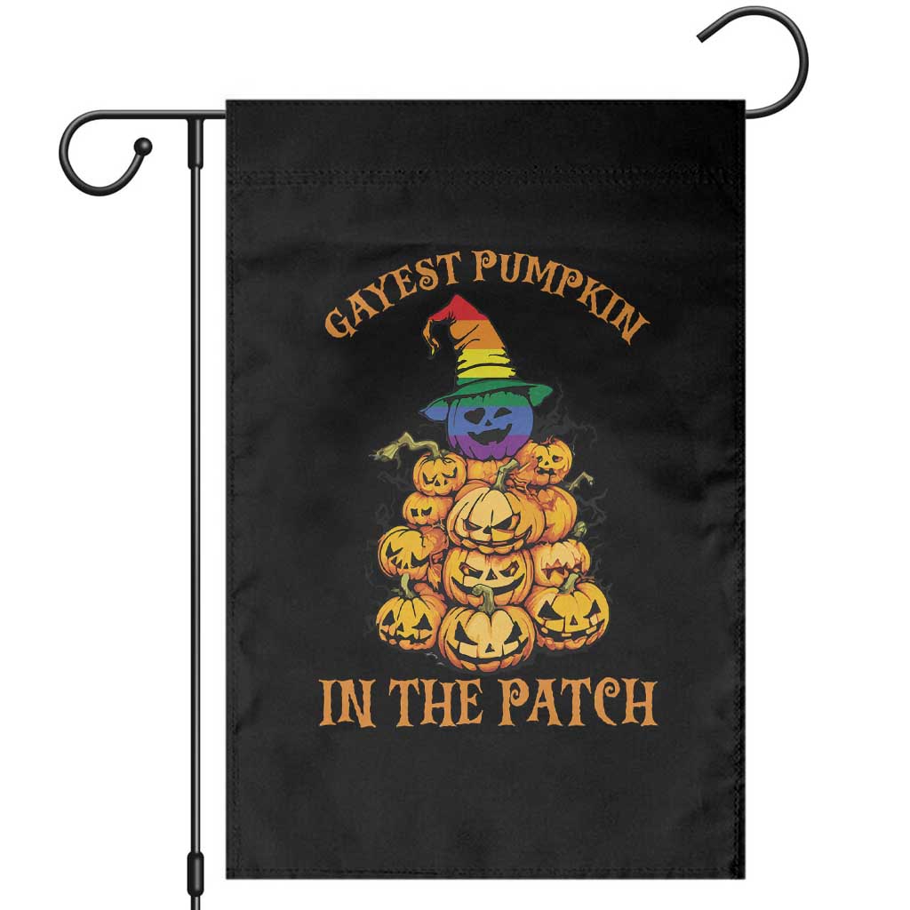 Funny Halloween LGBT Garden Flag Gayest Pumpkin In The Patch Rainbow Flag - Wonder Print Shop