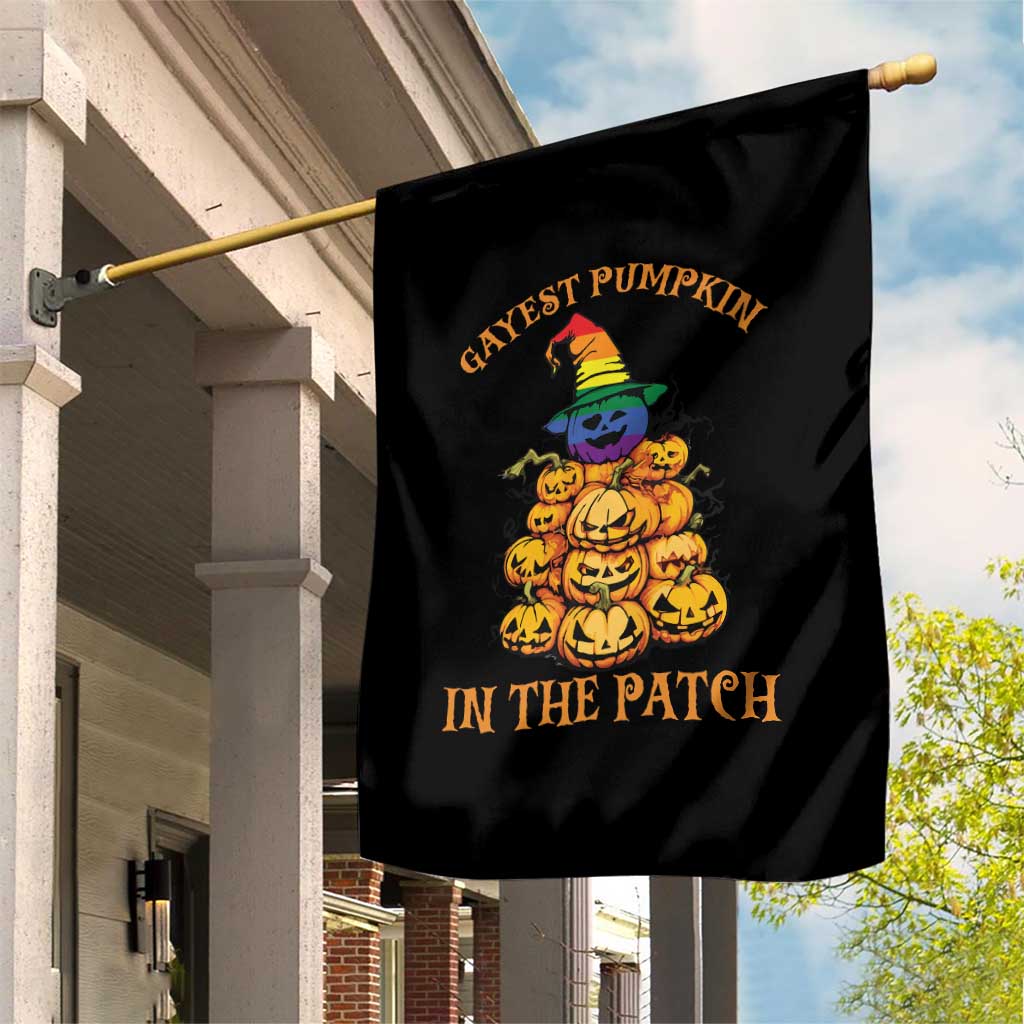 Funny Halloween LGBT Garden Flag Gayest Pumpkin In The Patch Rainbow Flag - Wonder Print Shop