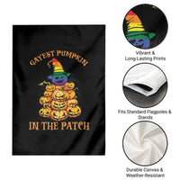 Funny Halloween LGBT Garden Flag Gayest Pumpkin In The Patch Rainbow Flag - Wonder Print Shop