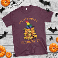 Funny Halloween LGBT T Shirt Gayest Pumpkin In The Patch Rainbow Flag - Wonder Print Shop