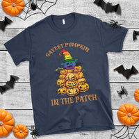 Funny Halloween LGBT T Shirt Gayest Pumpkin In The Patch Rainbow Flag - Wonder Print Shop
