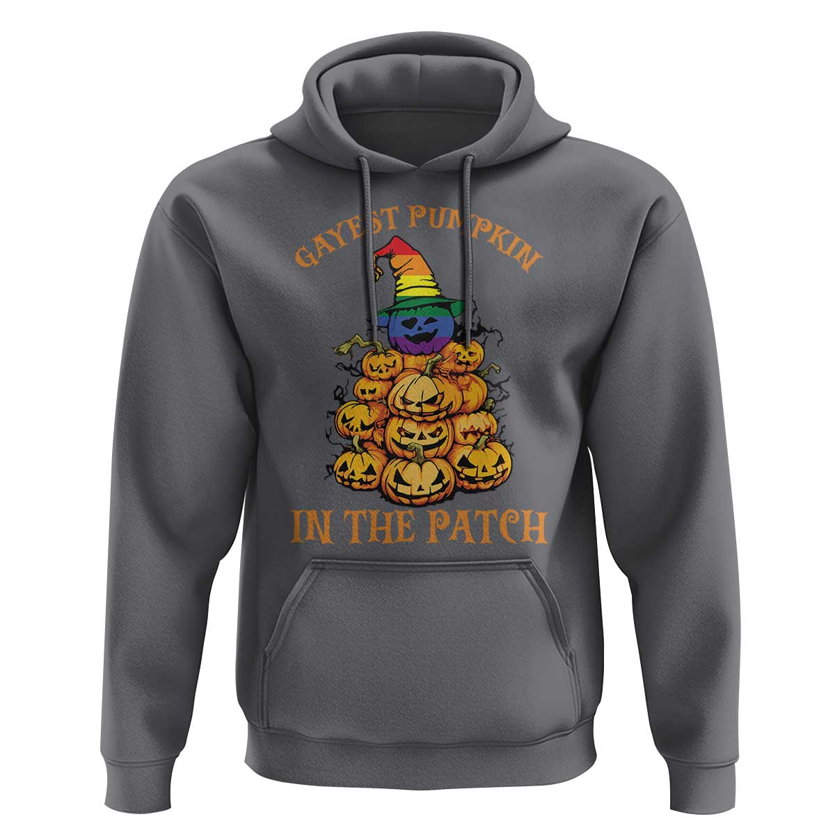 Funny Halloween LGBT Hoodie Gayest Pumpkin In The Patch Rainbow Flag