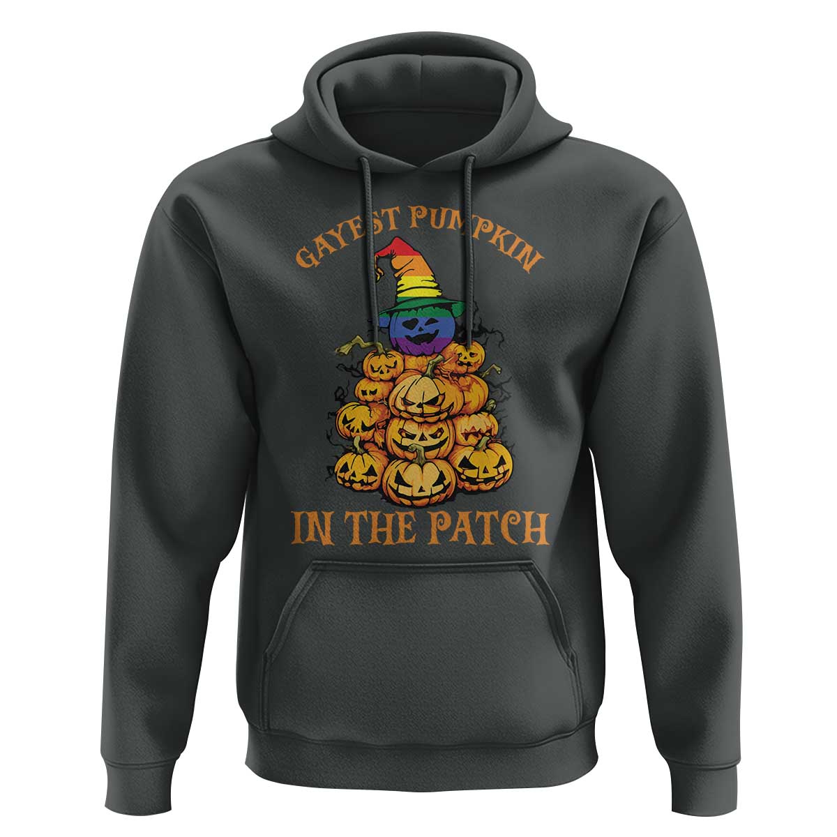 Funny Halloween LGBT Hoodie Gayest Pumpkin In The Patch Rainbow Flag