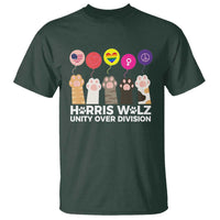 Funny Harris Walz Supporter T Shirt Unity Over Division Cat Paw American Flag Human Rights Feminism Equal Rights - Wonder Print Shop